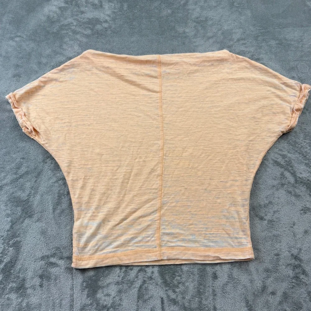 Free People We The Free Astrid Burnout Tee in Apricot Womens Size Small - Picture 2 of 8
